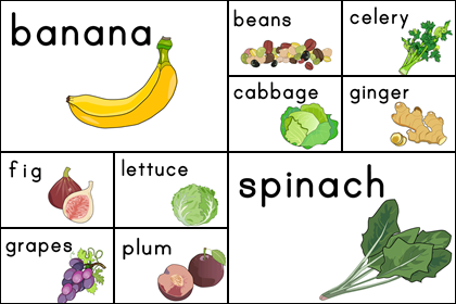 野菜・果物のカード(3)10種